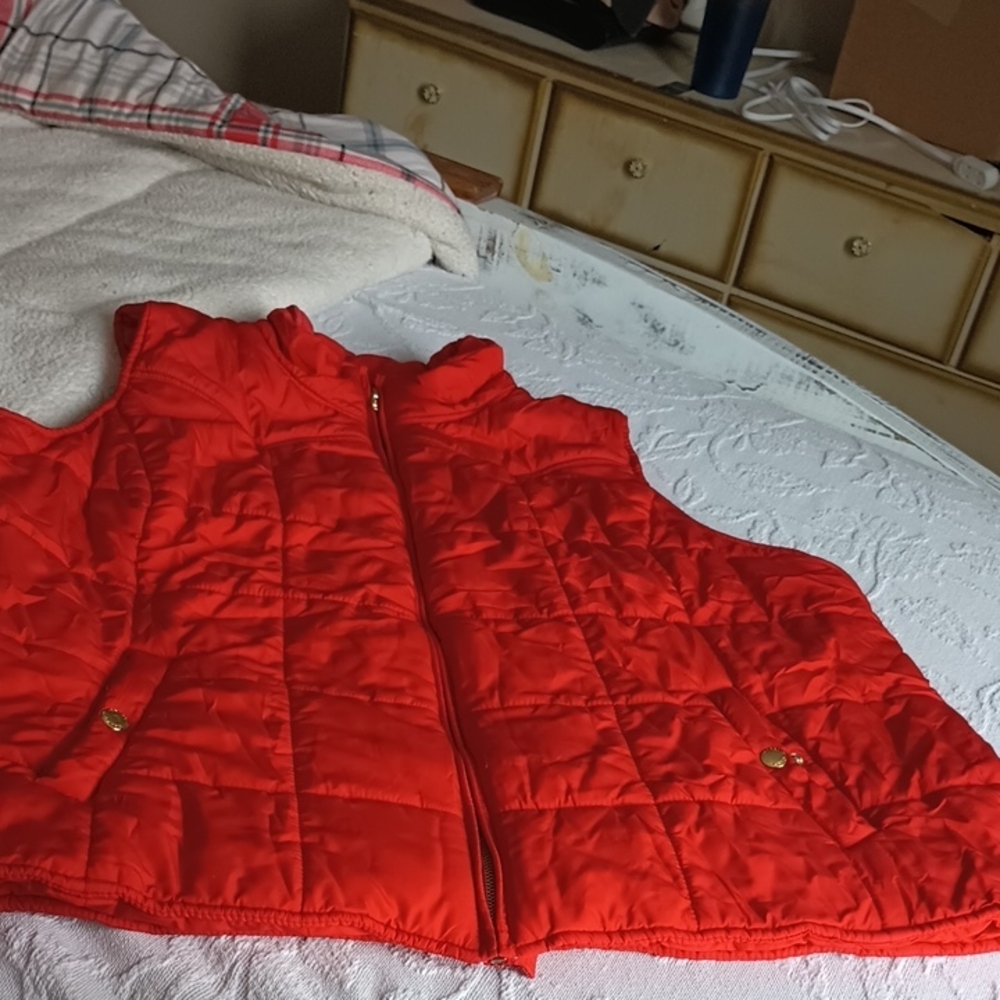 Chaps Red Quilted Vest Size 2x